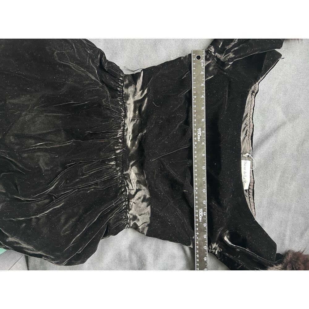 Vintage 1960s Oscar de la Renta Black Velvet Evening Gown Fur Cuffs Boutique - Picture 11 of 16